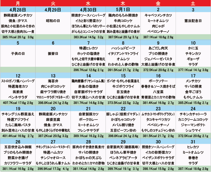 メニュー一覧