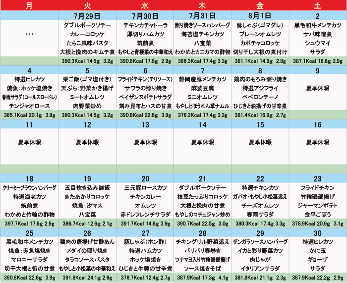 メニュー一覧