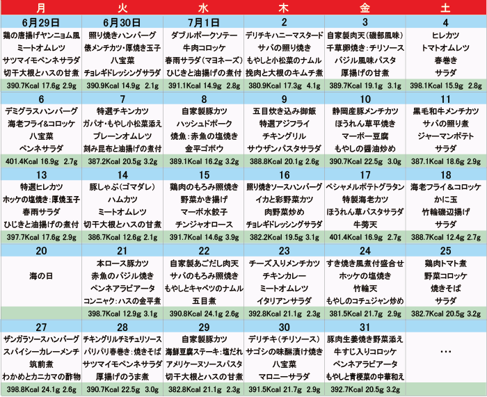 メニュー一覧